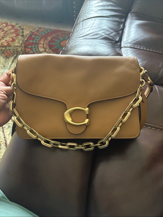 Coach Handbags - Coach Chain Tabby in Honey Leather Shoulder Bag with Gold Chain